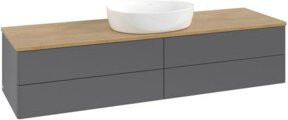 V&B Waschtischunterschrank Antao ohne Frontstruktur in Anthrazit mit Eichenoptik, B/T: 160 x 50 cm - Bild 1