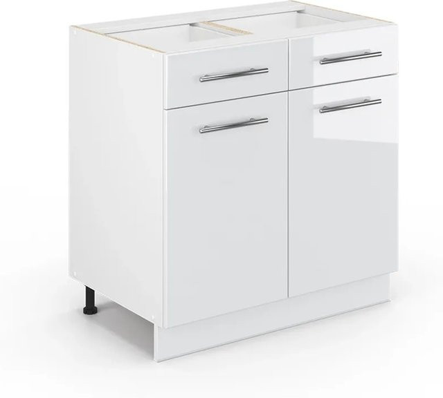 Vicco Küchenunterschrank Fame-Line in Weiß Hochglanz ohne Arbeitsplatte, Breite: 80 cm - Bild 1