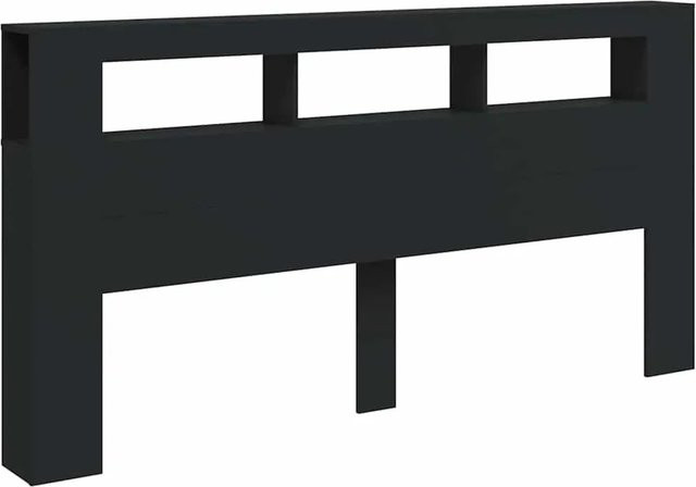vidaXL Modernes LED-Kopfteil aus Holzwerkstoff in Schwarz mit USB-Ladeport, B/H: 200 x 103,5 x 18,5 cm - Bild 1
