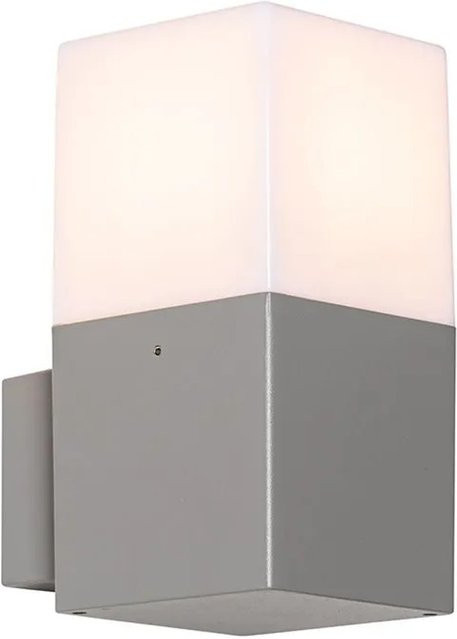 QAZQA Moderne Außenwandleuchte in Grau und Weiß aus Aluminium und Kunststoff mit IP44 Schutz für Garten und Außenbereich (E27) - Bild 1