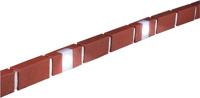 HTI-Living Beeteinfassung Ziegelstein Optik in Braun mit Beleuchtung, 690 cm Länge - Bild 1