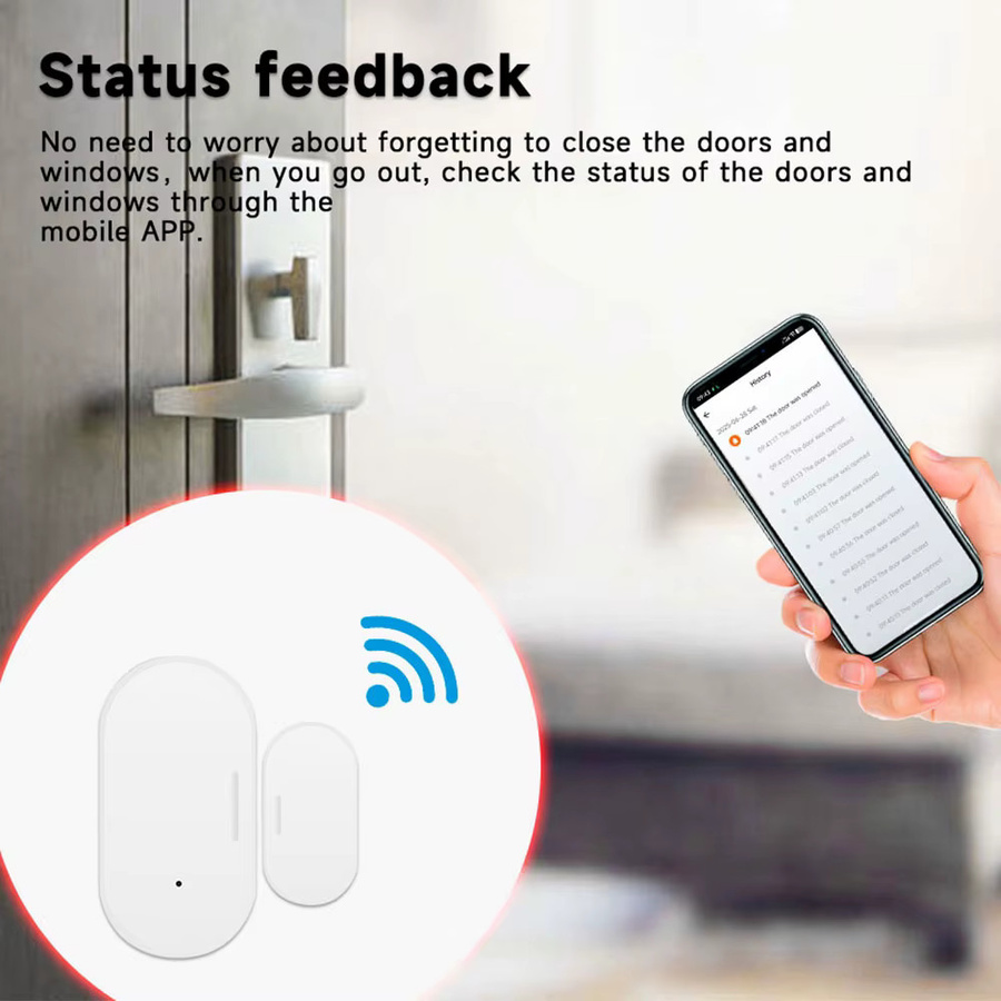 Tuya Smart Home Sicherheits-Tür- und Fenstersensor, Zigbee 3.0 Kabelloser Magnetdetektor in Weiß, kompatibel mit Z2MQTT und Home Assistant - Bild 3