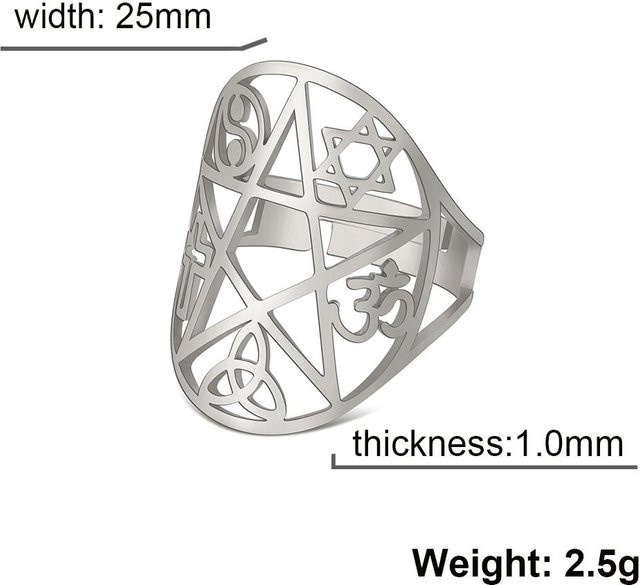 YULIN Ring Edelstahl, Silber, Unisex - Bild 1