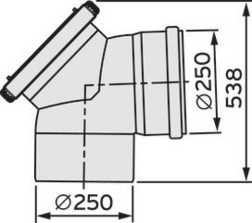Vaillant Bogen aus Kunststoff, Durchmesser: 53,8 mm, Länge: 250 mm - Bild 1