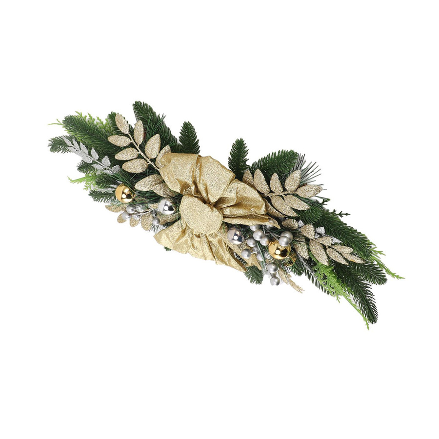 OutsideWorld Weihnachts-Treppengirlande aus PVC mit roten Beeren, Tannenzapfen und Schnee, B/H: 60 x 30 cm - Bild 2