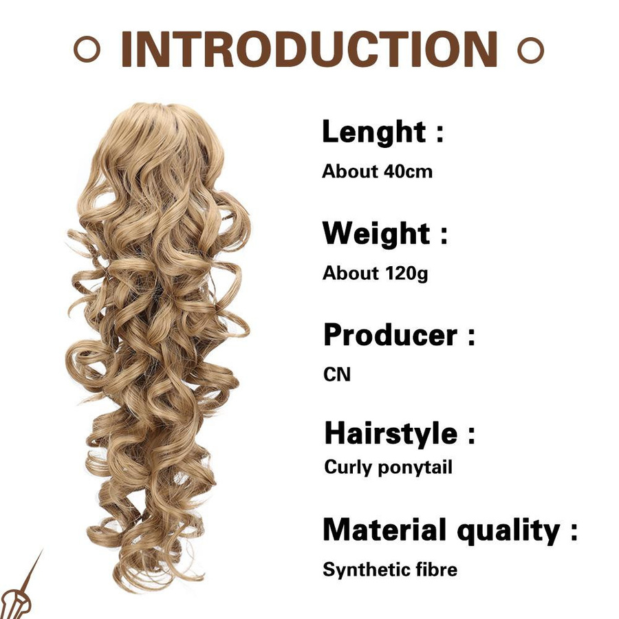 MERISIHAIR Synthetische Pferdeschwanz-Haarverlängerung, lang, lockig, 40 cm, Damen - Bild 2