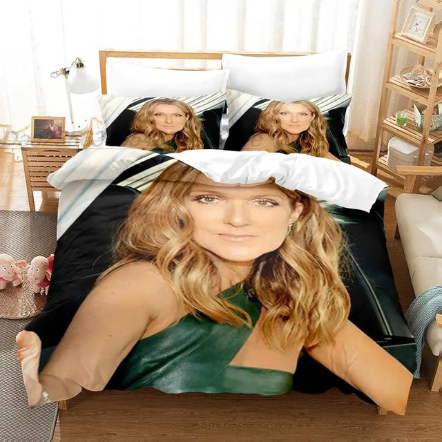 Celine Dion Bettwäsche-Set mit 3D-Druck aus Mikrofaser, Mehrfarbig, B/H: 135 x 200 cm - Bild 1