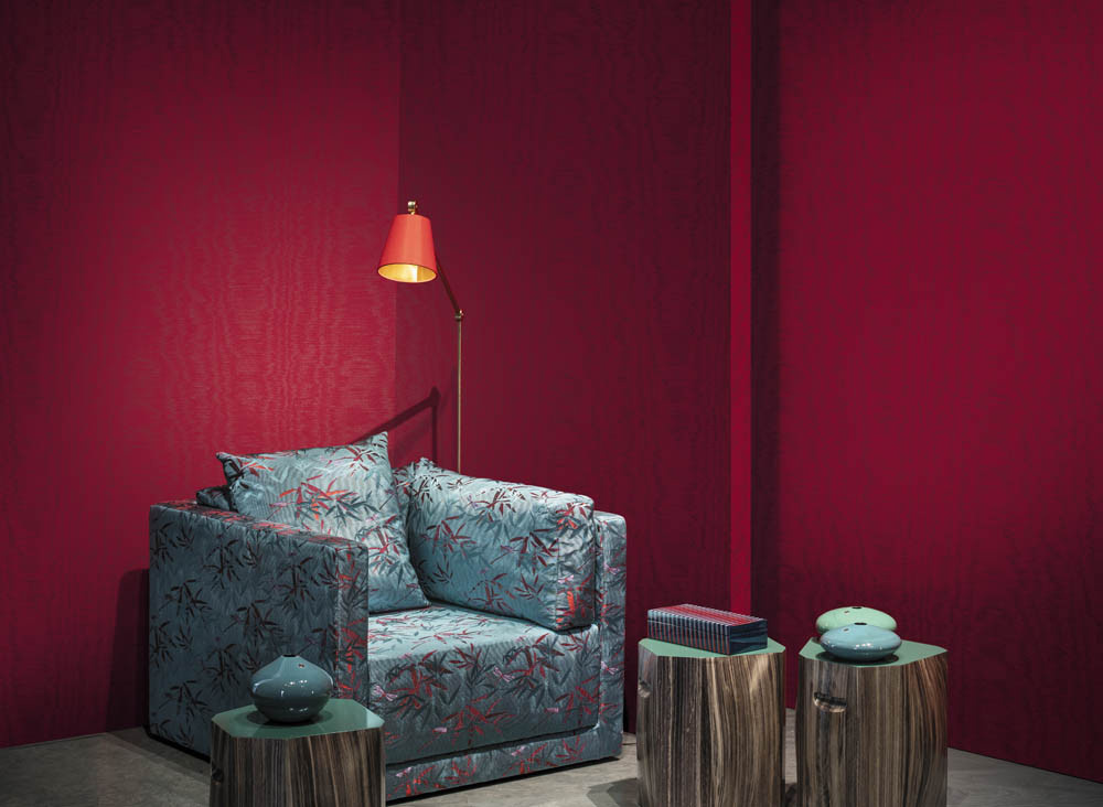 Armani Casa Tapete Elba 9633 in Rot und Multicolour mit Textur - Bild 1