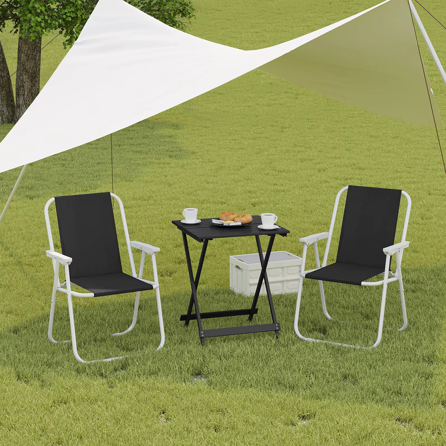 WOLTU Aluminium-Klapptisch für Garten und Camping, faltbarer Picknicktisch aus Metall in Schwarz oder Silber, rechteckiger Beistelltisch für Balkon und Outdoor-Aktivitäten - Bild 2