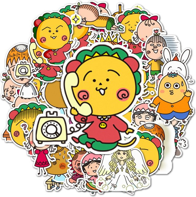 40 Chibi Maruko-chan Aufkleber Set, selbstklebend und extra dick, multicolor, für Desktop und Handyhülle - Bild 1