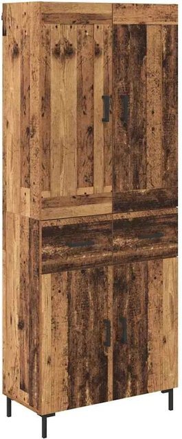 vidaXL Highboard Altholz in Braun mit Schranktüren und Schubladen, B/T/H: 69,5 x 34 x 180 cm - Bild 1