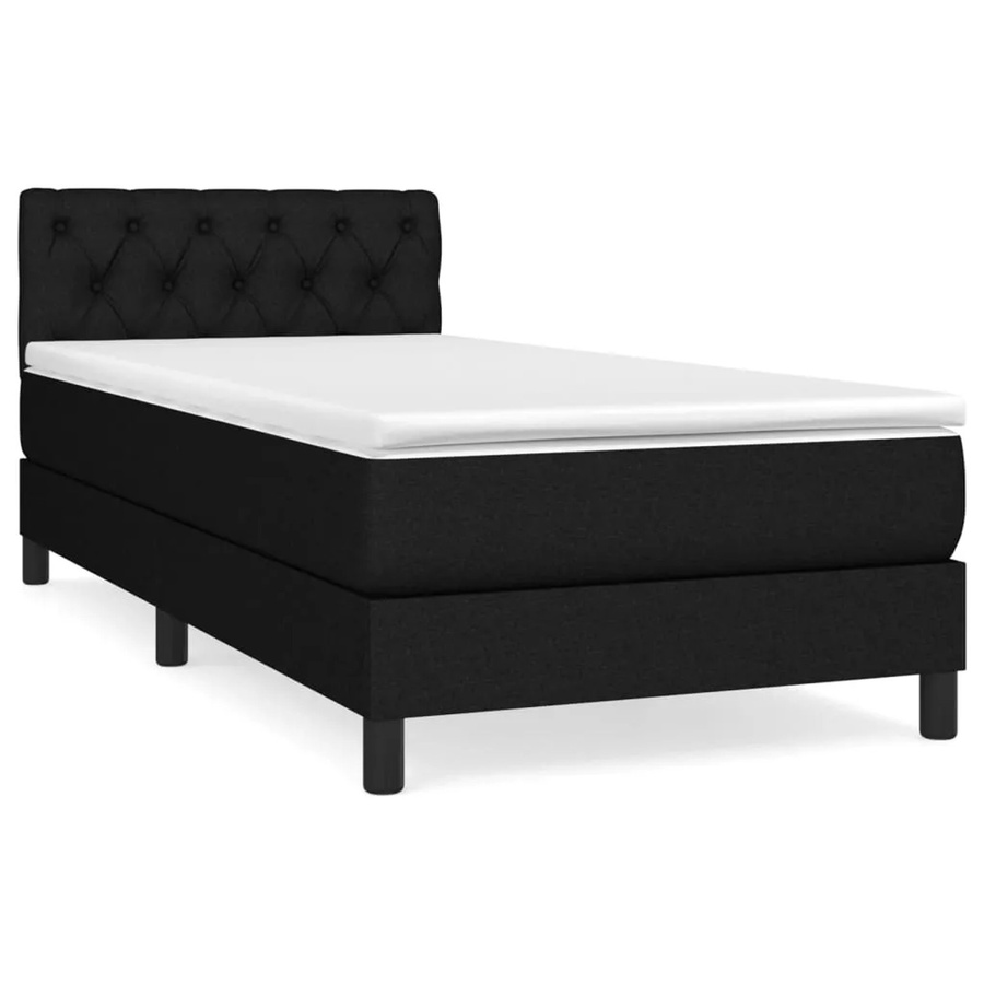 vidaXL Boxspringbett mit Matratze Hybrid-Design in Schwarz, Breite: 80 cm, Tiefe: 200 cm - Bild 2