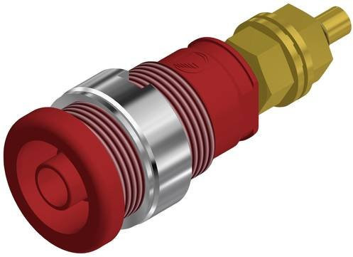 Hirschmann SEB 2600G M4 Sicherheits-Laborbuchse für den Einbau, vertikal, Rot, Stift-Ø: 4mm - Bild 1