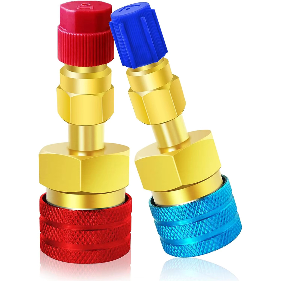 2er-Set R1234YF Schnellkupplungen Adapter Kit zur Konvertierung von R1234YF zu R134A mit High/Low Side Adaptern - Bild 2