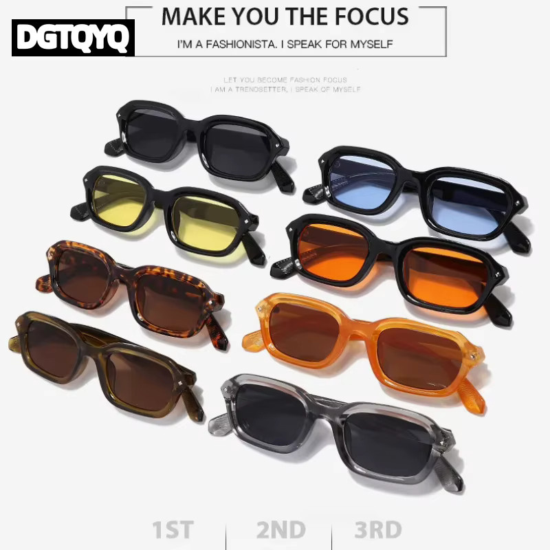 DGTQYQ Sonnenbrille, Herren, Vollrand, quadratisch, orange, Kunststoff - Bild 5