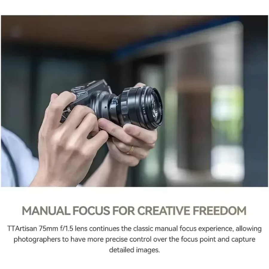 TTArtisan 75mm F1.5 Vollformat-Kameraobjektiv mit Swirly Bokeh für M42-Bajonett in Schwarz - Bild 4