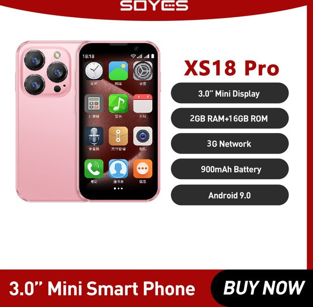 SOYES XS18 Pro Mini-Smartphone in Grau mit 2 GB RAM, 16 GB ROM, 3,0 Zoll Display, Android 8.1 und Gesichtserkennung - Bild 1