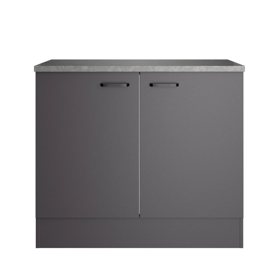OPTIFIT Spülenunterschrank Kiel420 in Anthrazit Matt mit 2 Türen, B/T/H: 100 x 60 x 88 cm - Bild 2