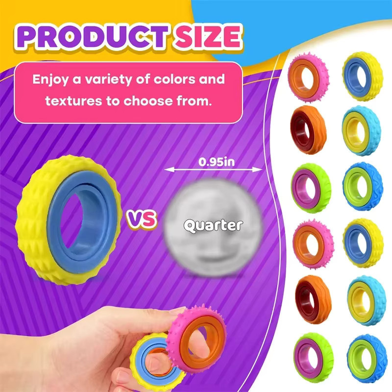 XDR Rotierender Fidget-Ring, Sensorischer Fingerspinner, Unisex - Bild 4