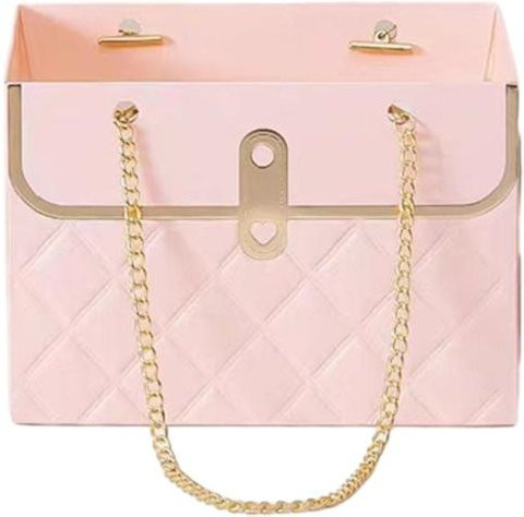 Void Studio Blumenpapier-Geschenkbox mit Metallkette in Rosa für Blumenstrauß-Aufbewahrung und Bastelverpackungen - Bild 1