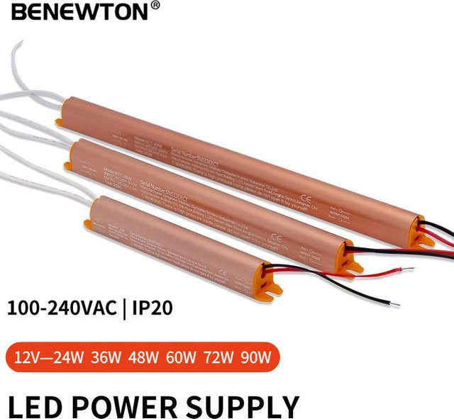MARPOU 12V LED-Netzteil aus Aluminium mit 24W für LED-Streifen AC 100-240V - Bild 1