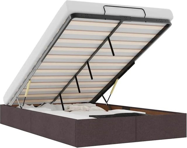 vidaXL Ottoman-Bett mit Aufstehfunktion in Dunkelbraun, B/T/H: 120 x 200 x 140 cm - Bild 1