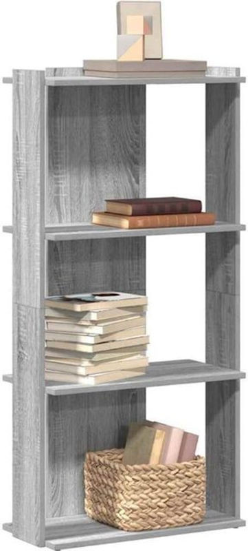 Vidaxl Bücherregal mit 3 Böden in Grau aus Holzwerkstoff, modern und freistehend, B/T/H: 60 x 30 x 120 cm - Bild 1