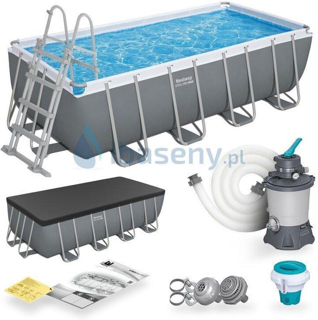 Bestway Stahlrahmenpool 9-in-1 Set 56671 H x B x T: 122 x 488 x 244 cm - Bild 1
