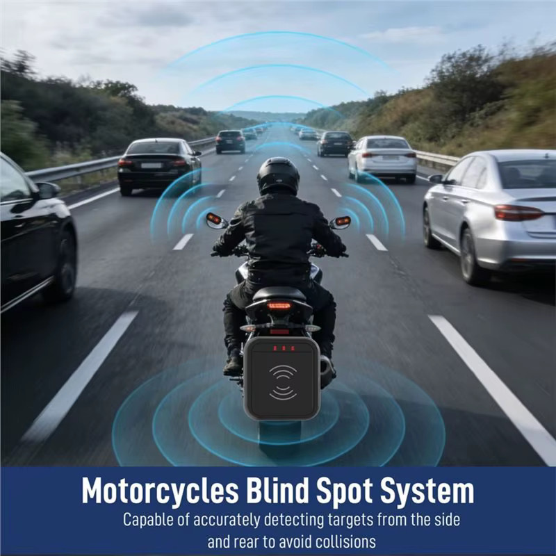 Stable-Moto Warnsystem 60GHz BSD-Radar Sicherheitskit für Motorräder mit Totwinkel-Überwachung und Spurwechselassistent, Schwarz, IP67 Wasserdicht - Bild 6