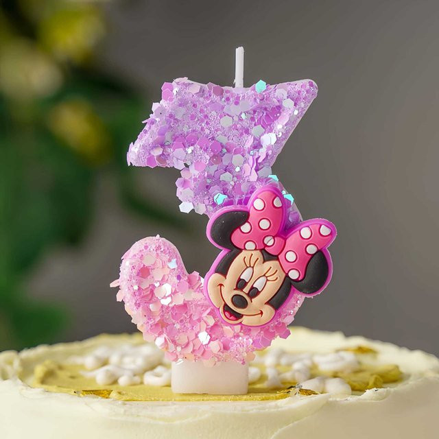 MINISO Geburtstagskerze Cartoon Kreativ Digitale Kerze für Kuchen-Deko in Pink - Bild 1