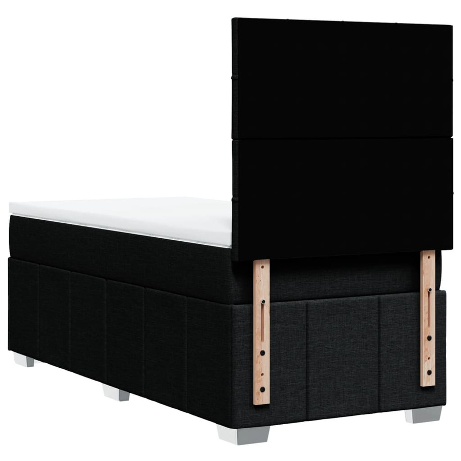 vidaXL Boxspringbett mit Matratze Hybrid-Design in Schwarz aus Stoff, B/T: 80 x 200 cm - Bild 2