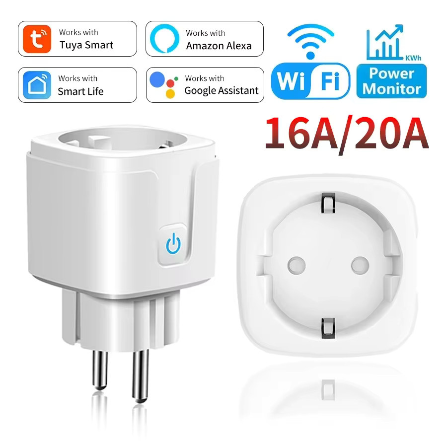 Tuya Smart Steckdose QNCX WLAN Smart-Stecker mit Stromüberwachung in Weiß, kompatibel mit Smart Life App, Google Assistant und Alexa - Bild 2
