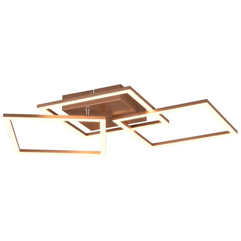 Reality LED-Deckenleuchte Trail 1-flammig in Coffee, Metall, B/T/H: 53 x 53 x 7 cm - Bild 2