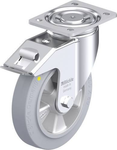 Blickle Stahlblech-Lenkrolle LH-ALEV 200K-FI-SG-AS in Grau mit 200 mm Rad-Durchmesser und 450 kg Tragfähigkeit - Bild 1