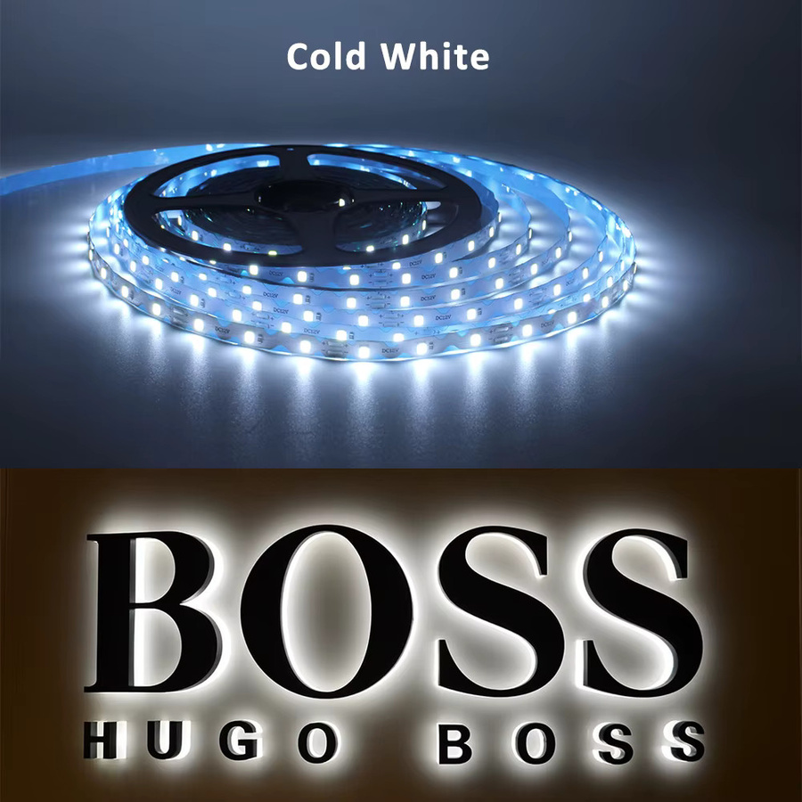 WeeTisa S-förmiges LED-Streifenlicht SMD2835 Flexband für Buchstabenschilder und Hintergrundbeleuchtung, DC12 V, 10 m, 60 LEDs/m, warm-kaltweiß - Bild 4