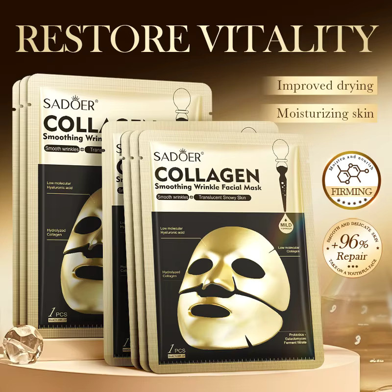 SADOER Kollagen Gesichtsmasken, 10 Stück, Unisex - Bild 2