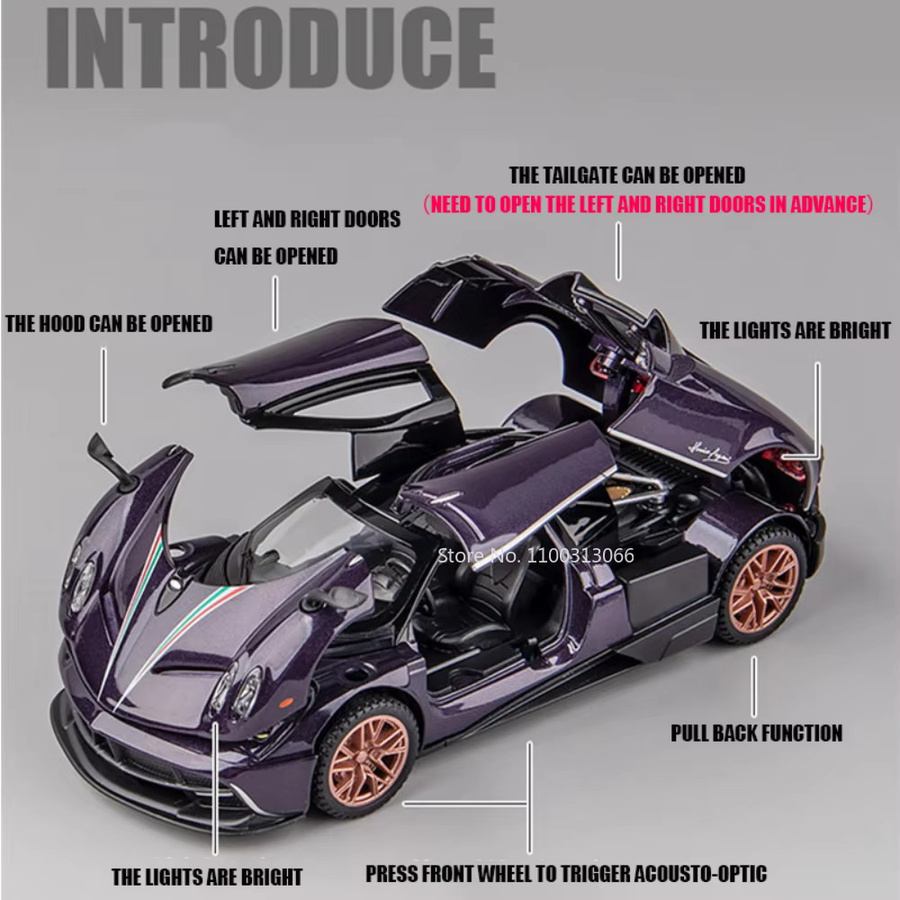 Caipo Pagani Huayra Dinastia Sport Auto Modell, 1:32, Metall, mit Sound und Licht - Bild 1