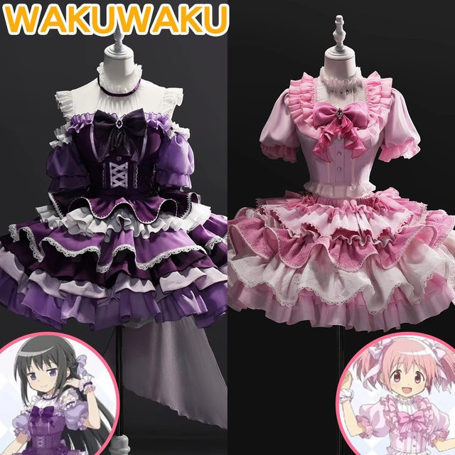 WakuWaku Puella Magi Madoka Magica Kaname Madoka Akemi Homura Cosplay Kostüm, Süßes Kleid, Damen - Bild 1
