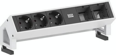 Bachmann 902.200 Steckdosenleiste ohne Schalter in Schwarz und Weiß mit Schutzkontakt - Bild 1