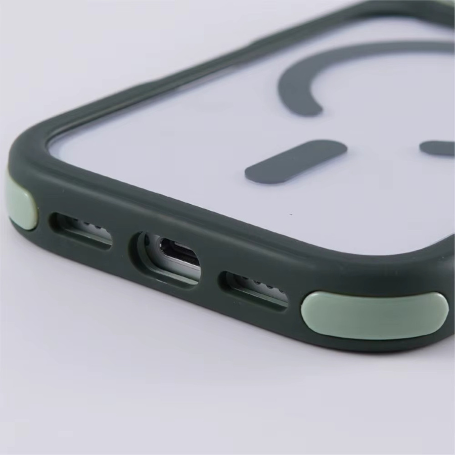 Transparente magnetische 3-in-1 Schutzhülle für Apple iPhone 11 bis 17 Pro Max Plus, stoßfest und kabelloses Laden kompatibel, Farbe: Transparent/Grau - Bild 4