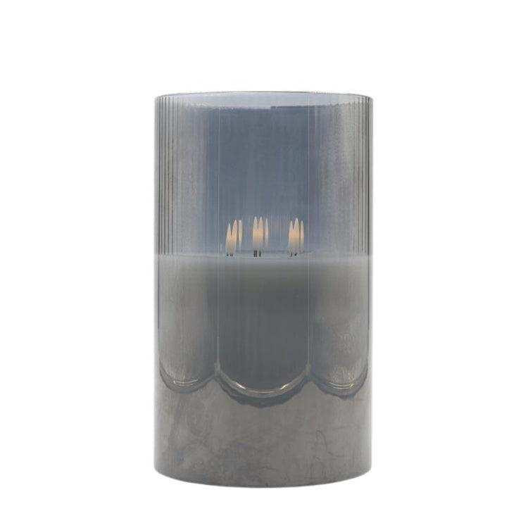 Mansion LED-Kerze in Grau, moderne zylindrische Stimmungsbeleuchtung für den Tisch, Höhe: 25 cm, Breite: 15 cm - Bild 1