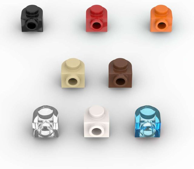 SixBricks Baustein Set 10 Stück Halbkreis Runde 1x1x2/3 Ziegel in Braun aus Kunststoff - Bild 1