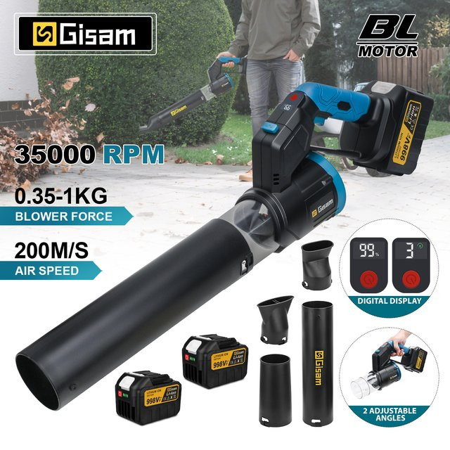 Gisam Elektrischer kabelloser Luftbläser Turbo-Jet-Ventilator in Schwarz für Makita 18V Akku mit 200m/s Luftgeschwindigkeit - Bild 1