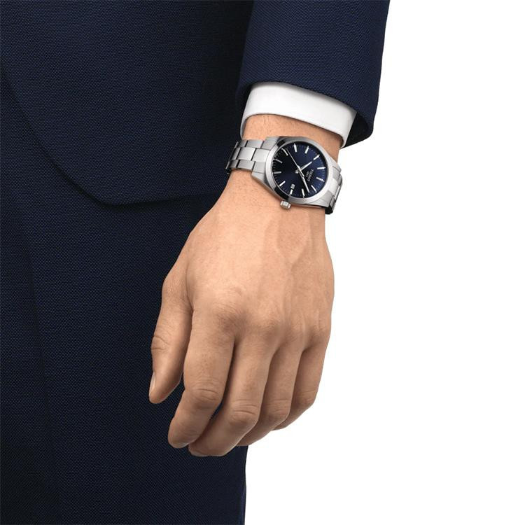 Tissot Armbanduhr Gentleman, Quarz, Edelstahl, Blau, 40 mm, Herren - Bild 3