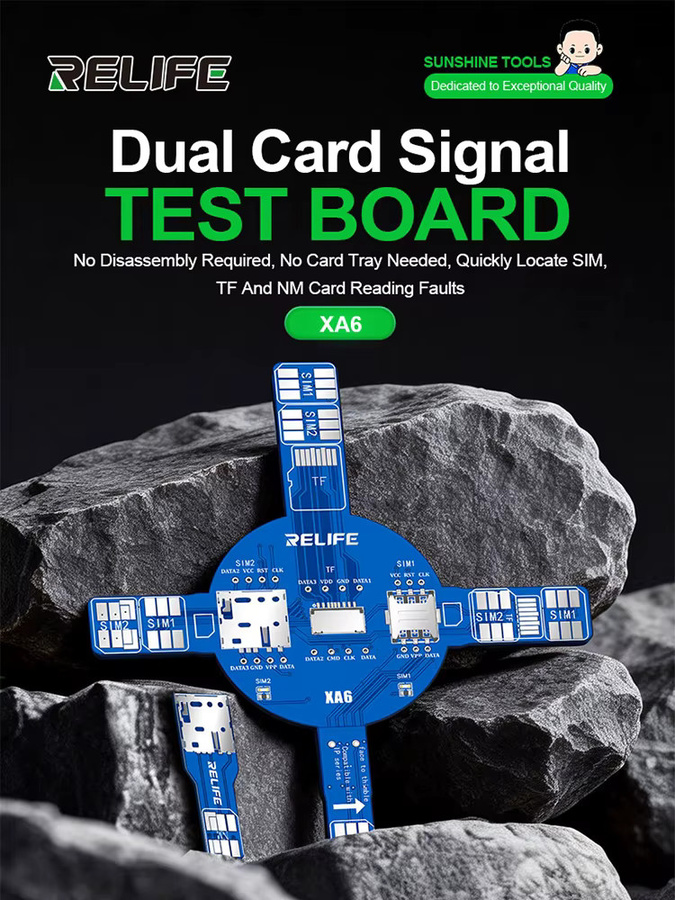 RELIFE XA6 Dual-Karten-Signaltestboard für iP und Android in Blau zur schnellen Lokalisierung von SIM, TF und NM Karten sowie zur Fehlererkennung beim Lesen ohne Demontage - Bild 6