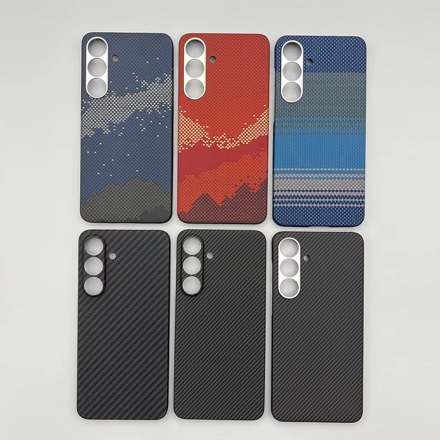 Samsung Galaxy S25FE Handyhülle aus Kevlar Aramidfaser und Kohlefaser in Schwarz mit magnetischem Schutz und ultradünner Hartschale - Bild 1