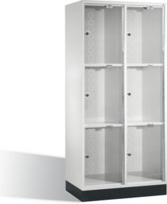 C+P Schließfachschrank Intro XL mit Acrylglastüren, 6 Fächer, Korpus Lichtgrau, H: 175 cm, B: 82 cm, T: 50 cm - Bild 1
