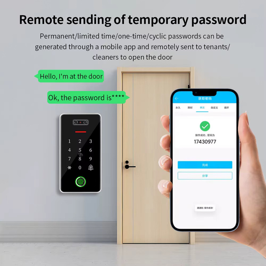 LUCKING DOOR TTLock Gesichtserkennung Zugangskontrolle mit RFID-Kartenleser und biometrischem Fingerabdruck-Schlossöffner, App-Türzugangssystem, IP67 regenfest - Bild 5