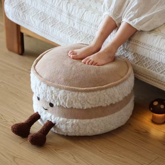 LIUSHADUOLA Brot-Fußhocker Tatami Futon in Weiß mit abnehmbarem Bezug - Bild 1