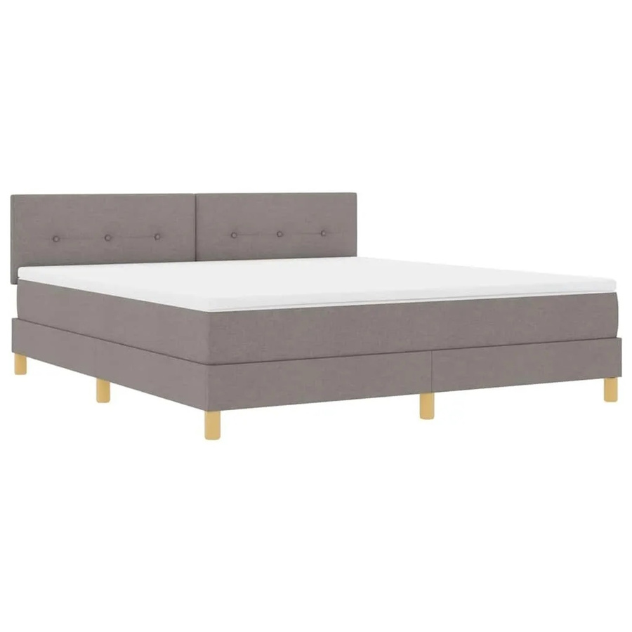 vidaXL LED Boxspringbett mit Matratze in Taupe, Hybrid-Matratze mit USB-Anschluss und Unterbettbeleuchtung, B/T: 180 x 200 cm - Bild 2